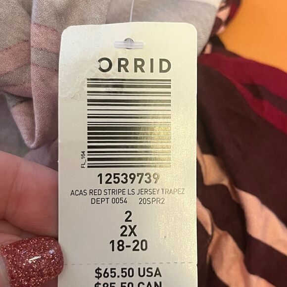 NEW Torrid 2XL Dress Long Sleeves A-Line Chevron Red & Black Comfy - Picture 7 of 13